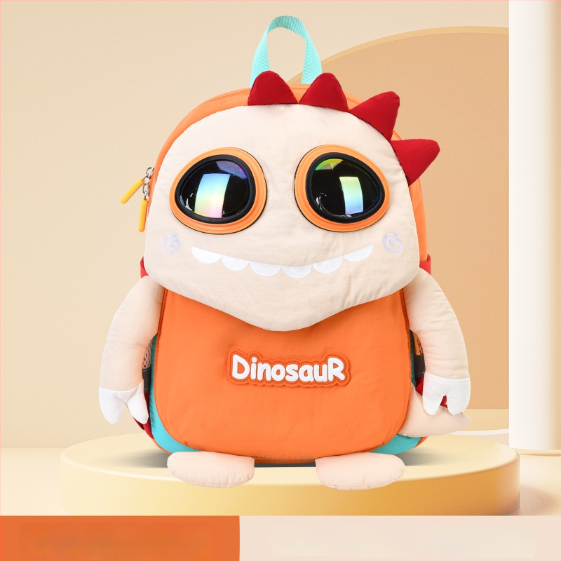 VABC Bērnu mugursoma zēniem un meitenēm, viegla, elpojoša neilona, ar dinosaura rakstu, izliekti plecu siksnas (iekšējais audums: poliesteris; izmantošana: ārpus skolas apmācības; stils: bērnišķīgs un mīļš)