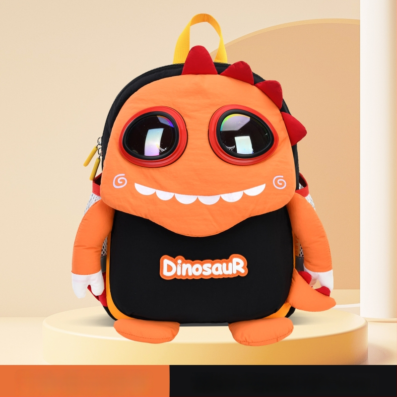 VABC Bērnu mugursoma zēniem un meitenēm, viegla, elpojoša neilona, ar dinosaura rakstu, izliekti plecu siksnas (iekšējais audums: poliesteris; izmantošana: ārpus skolas apmācības; stils: bērnišķīgs un mīļš)