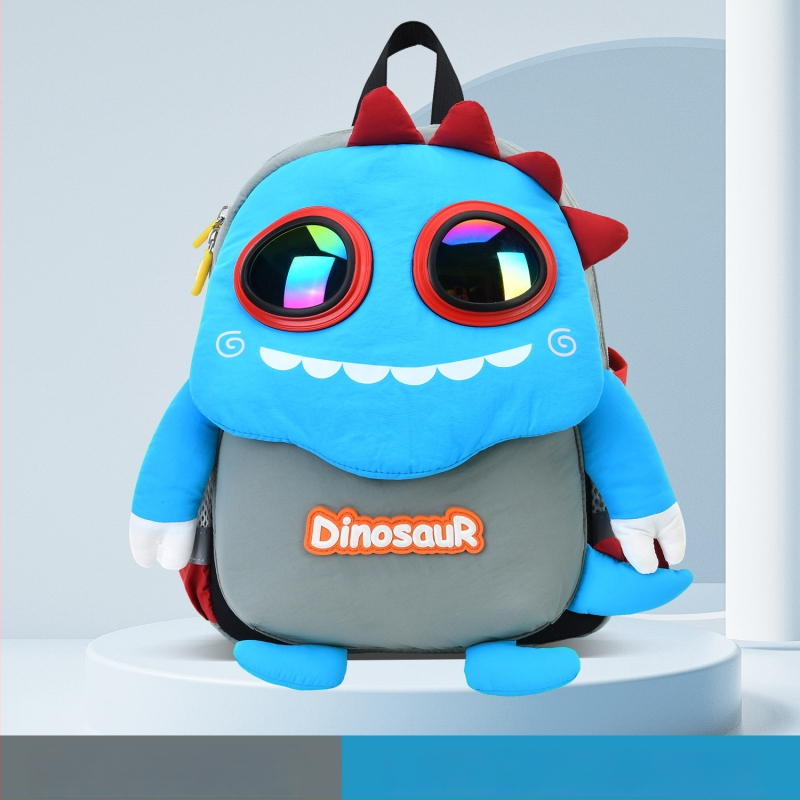 VABC Bērnu mugursoma zēniem un meitenēm, viegla, elpojoša neilona, ar dinosaura rakstu, izliekti plecu siksnas (iekšējais audums: poliesteris; izmantošana: ārpus skolas apmācības; stils: bērnišķīgs un mīļš)