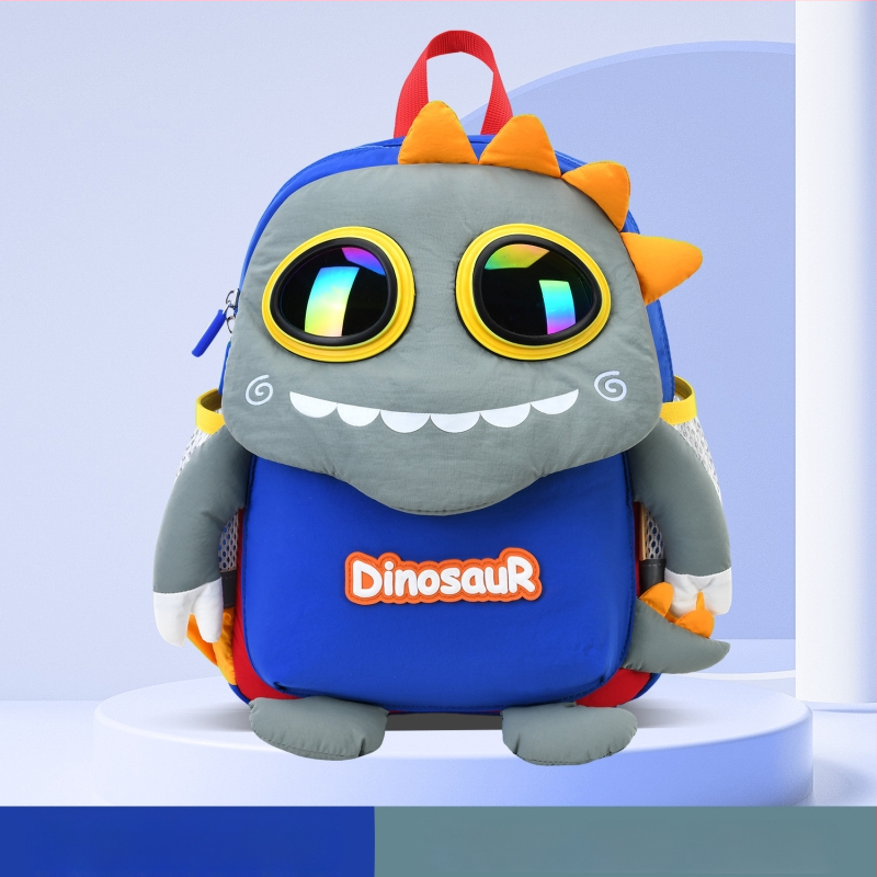 VABC Bērnu mugursoma zēniem un meitenēm, viegla, elpojoša neilona, ar dinosaura rakstu, izliekti plecu siksnas (iekšējais audums: poliesteris; izmantošana: ārpus skolas apmācības; stils: bērnišķīgs un mīļš)