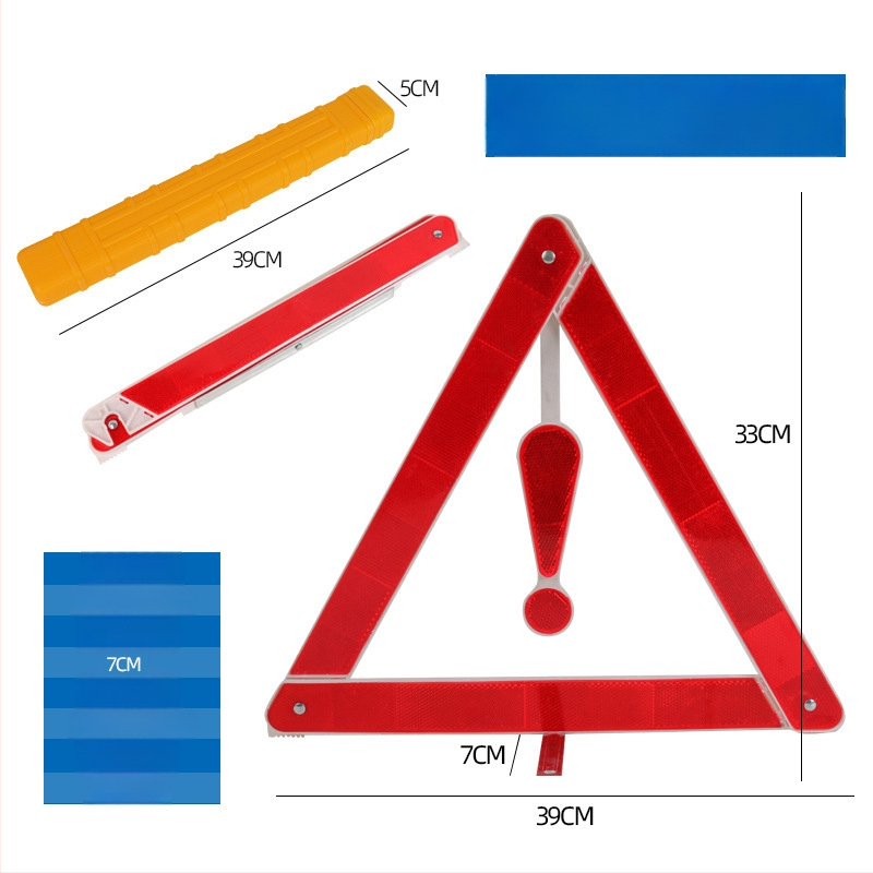 Automobilio trikojis įspėjimo ženklas, atšvaitinis, sulankstomas, iš plastiko
