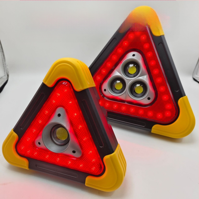 Automobilio įspėjamasis trikampis su LED apšvietimu, ABS medžiaga ir trikojis stovas