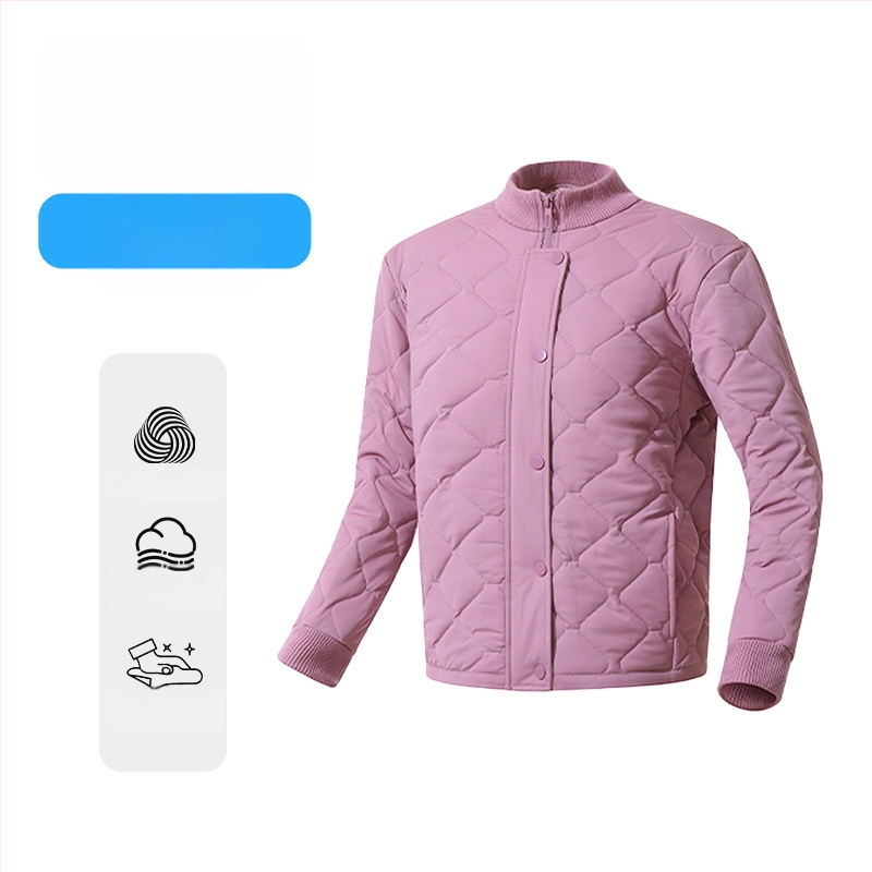 Kardigan-jaka ar vilnas pildījumu, 100% vilna; poliestera elastāna audums; svītrainas vai plaid raksts; stāvošā apkakle; garas piedurknes