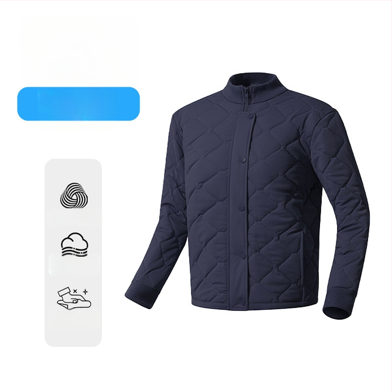 Kardigan-jaka ar vilnas pildījumu, 100% vilna; poliestera elastāna audums; svītrainas vai plaid raksts; stāvošā apkakle; garas piedurknes