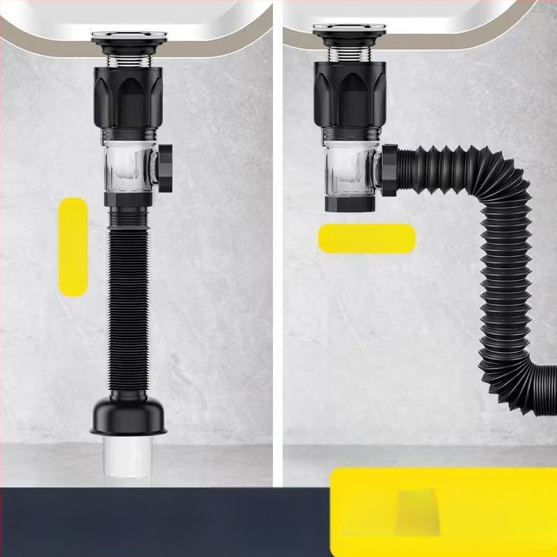 Valamu äravoolu kinnitus – plastik PP materjal, S-kujuline äravoolutor, lisaseade lõhna- ja putukakaitsega