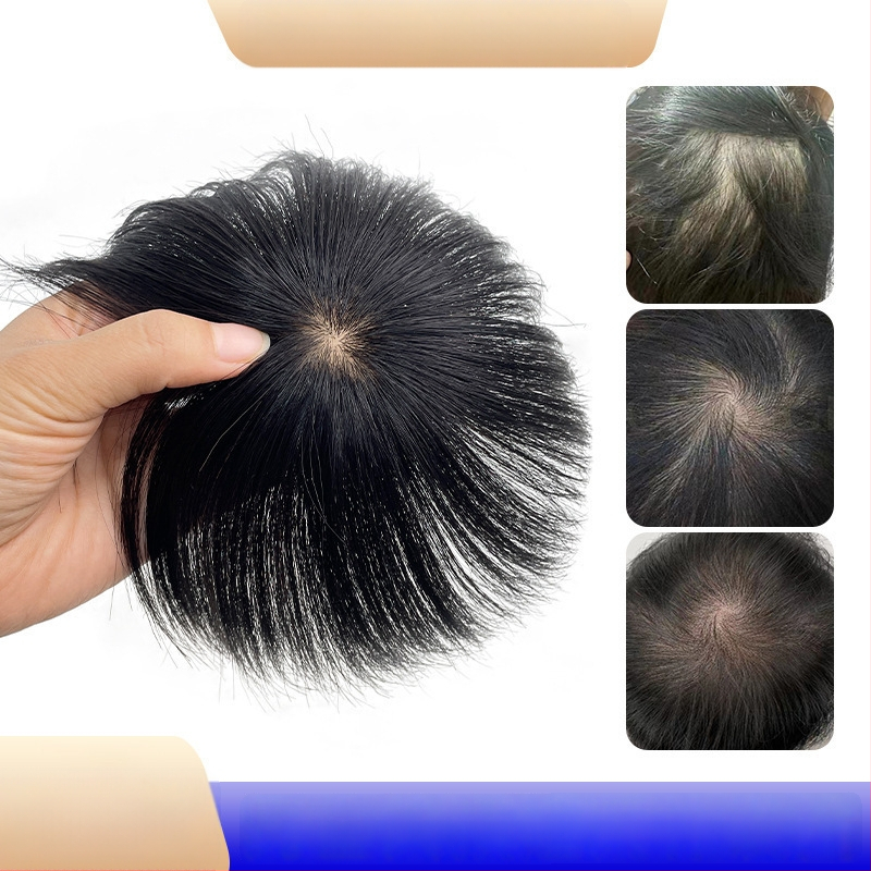 Vyrinė trumpa natūralaus įvaizdžio peruka su viršutinės plaukų dalies tūrio papildymu, mechaninė konstrukcija, karščiui atspari sintetinis pluoštas, modeliai BF374 BF375 BF376