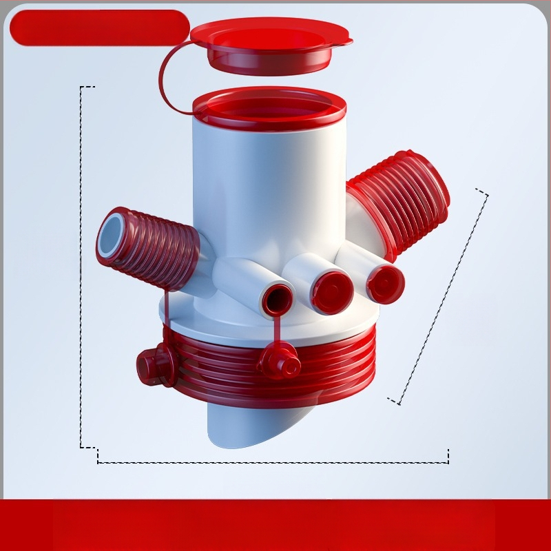 Kolmpealine köögivedelduja jagaja ABS-ist, P-kujuline kuju, tõstetav tüüp, mitmekülgne ühendus kraanile, nõudepesumasinale ja filtrile – Yayier bathroom