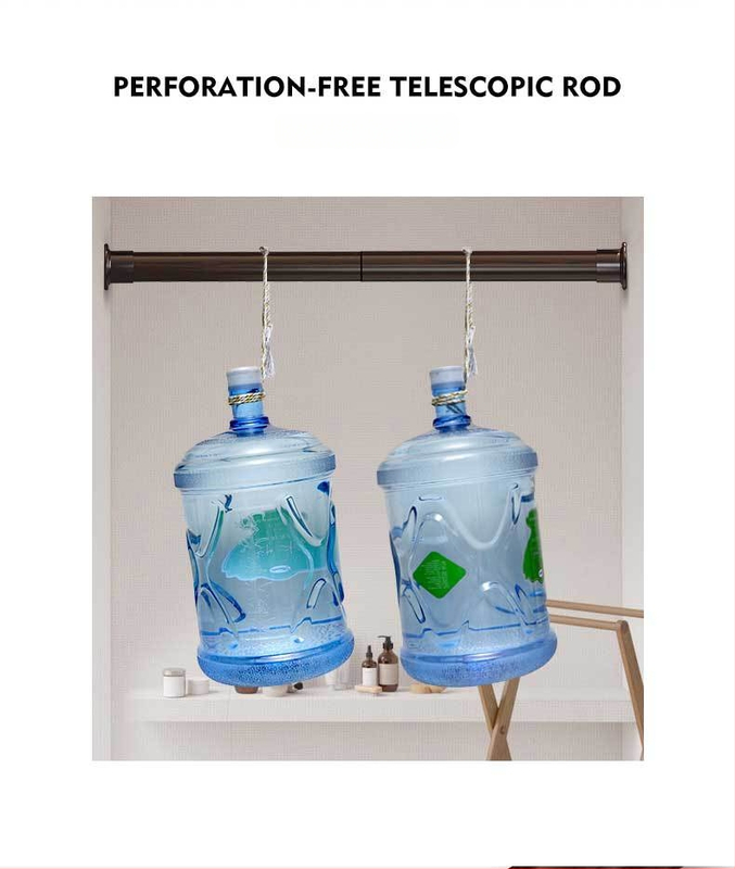 Storosios teleskopinės lazda drabužiams – montavimas be gręžimo, vonios kambariui ir užuolaidoms, modernus minimalistinis dizainas, aukšto anglies plienas