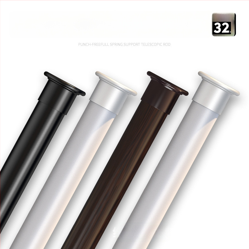 Storosios teleskopinės lazda drabužiams – montavimas be gręžimo, vonios kambariui ir užuolaidoms, modernus minimalistinis dizainas, aukšto anglies plienas