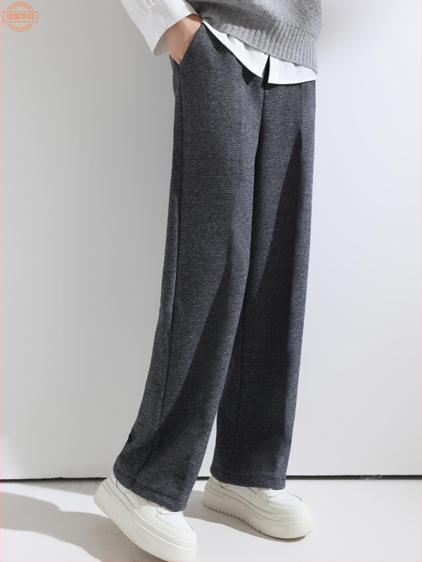 Laiad püksid kõrge vöökoht, villane kangas, elegantne linnustiil, sügis 2025