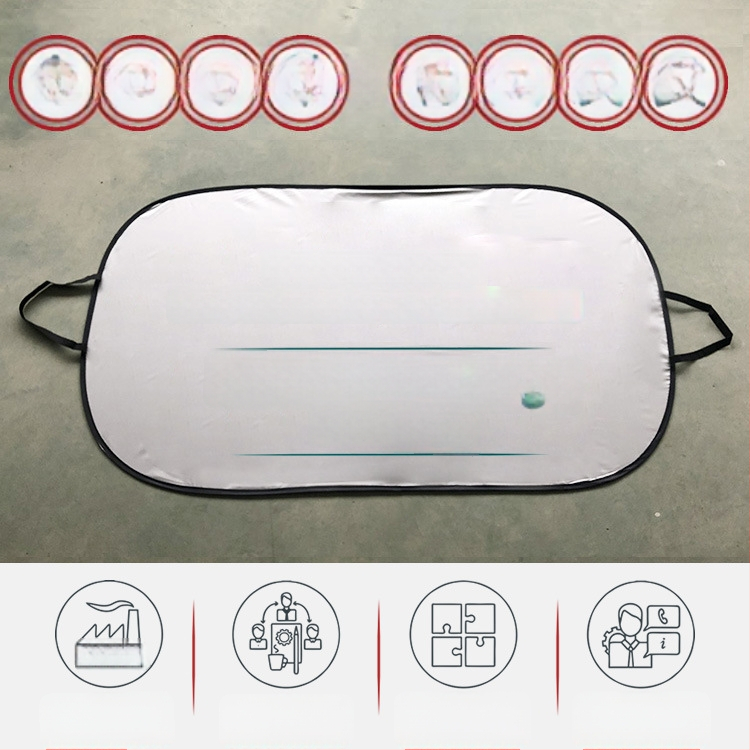 Automobilio saulės skydelis su klipu montavimu, universalus tvirtinimas, vientisas atspalvis, sidabro juostos medžiaga, svoris 150 g