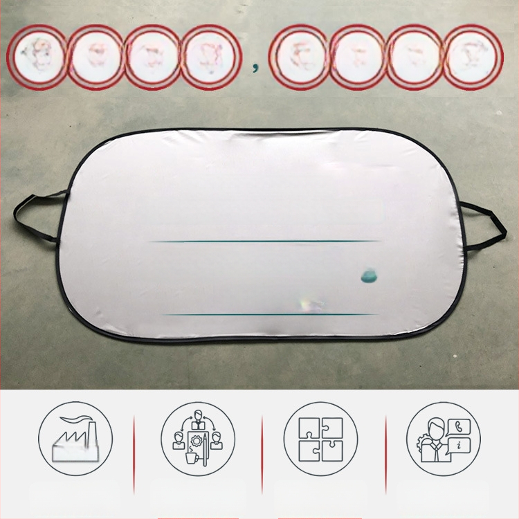 Automobilio saulės skydelis su klipu montavimu, universalus tvirtinimas, vientisas atspalvis, sidabro juostos medžiaga, svoris 150 g