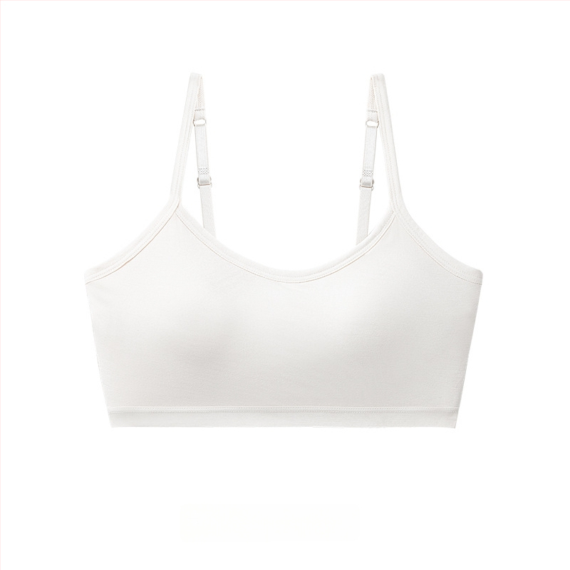 Juhtmevaba treeningrinnahoidja teismelistele, täiskupp, ultraõhukesed vormitud kupid, viskoosest materjal, fikseeritud õlapaelad, hingav ja mugav