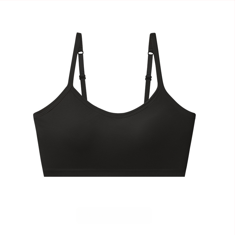 Juhtmevaba treeningrinnahoidja teismelistele, täiskupp, ultraõhukesed vormitud kupid, viskoosest materjal, fikseeritud õlapaelad, hingav ja mugav