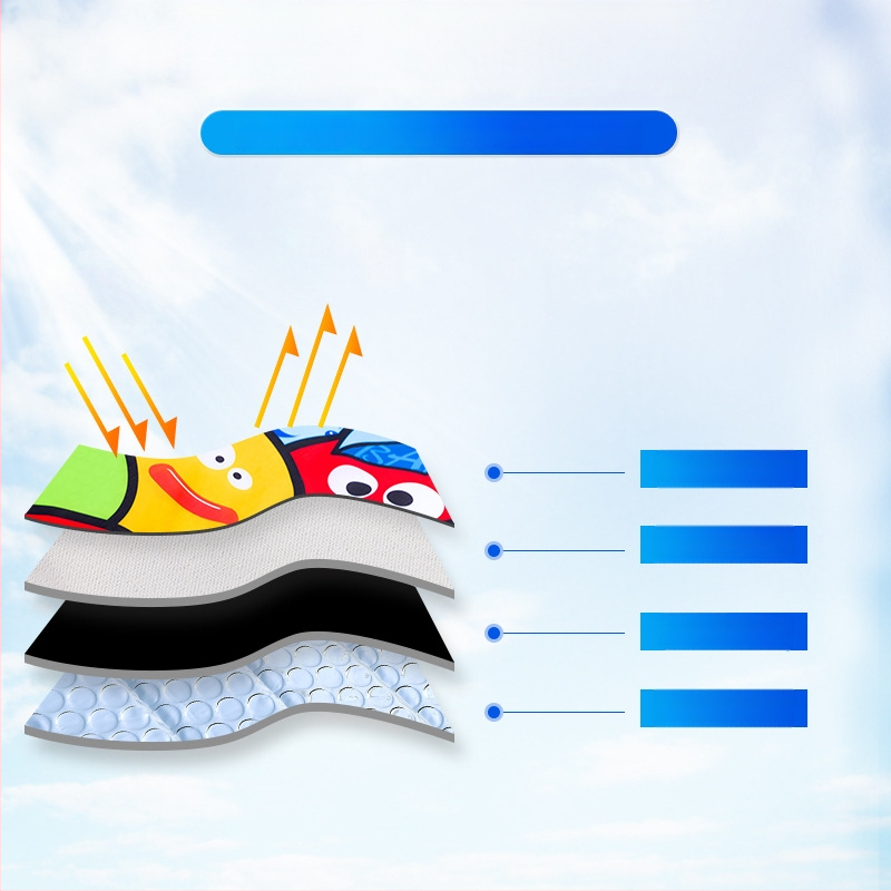 Automobilinis saulės skydelis su siurbtuko laikikliu galinio stiklo langui, storas nepermatomas audinys, universalus dydis