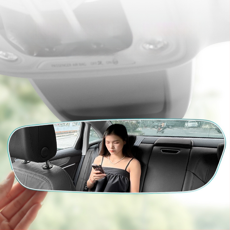 Iekšējais atpakaļskata spogulis auto ar izliektu virsmu, HD stikls ar pretatspīdumu, ultra šaurs rāmis, regulējami leņķi
