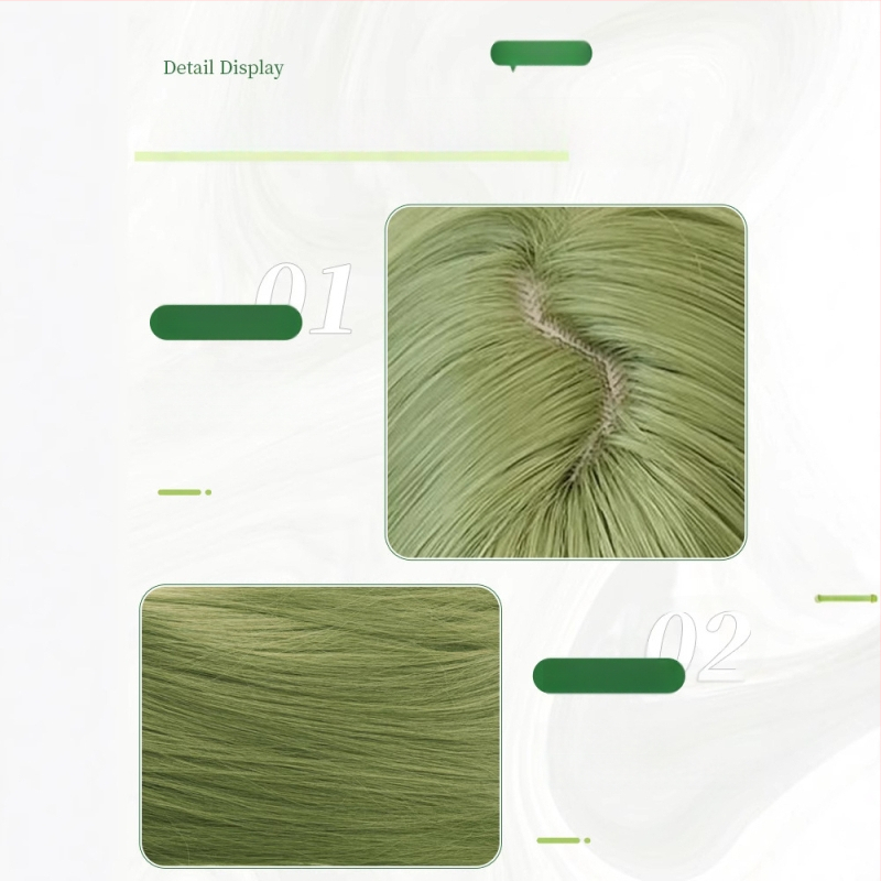 Pikk sirge parukas, Qi bangs, Ju Jingyi inspireeritud stiil, kõrge temperatuuriga kiud, näo kuju muutmine