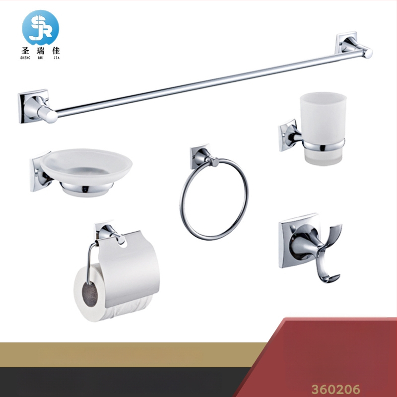 Vonios rankšluosčių laikiklis - chromuota paviršiaus danga, cinko lydinys + nerūdijantis plienas, šiuolaikiškas paprastas stilius, šešių dalių rinkinys ir daugiau