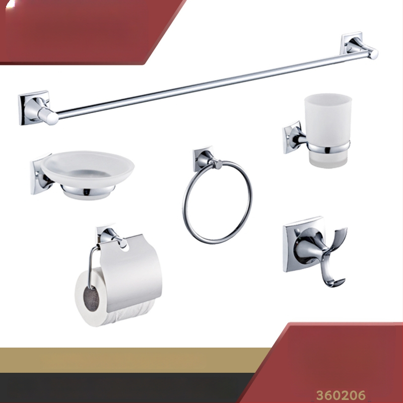Vonios rankšluosčių laikiklis - chromuota paviršiaus danga, cinko lydinys + nerūdijantis plienas, šiuolaikiškas paprastas stilius, šešių dalių rinkinys ir daugiau