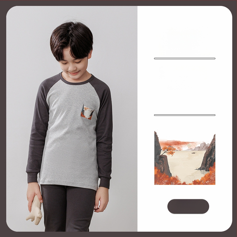 Laste termilise aluskomplekti (ülemine ja alumine) 100% puuvillast, õhuke materjal, pehme viimistlus, sobib sügis- ja talveks, 8-aastastele ja vanematele