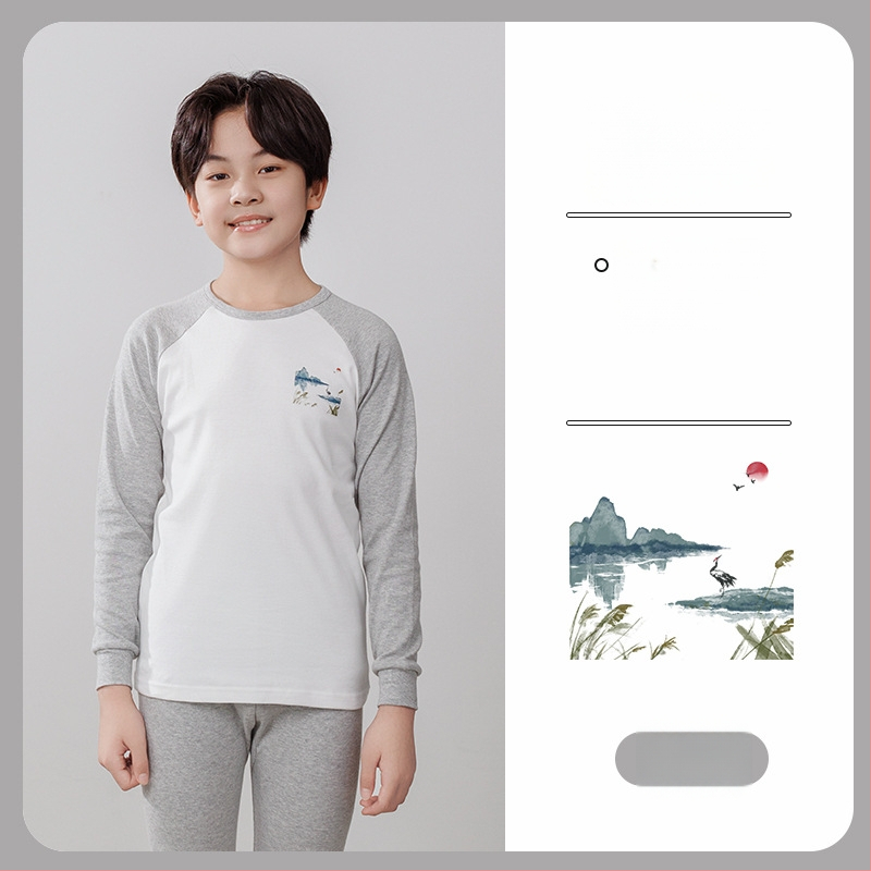 Laste termilise aluskomplekti (ülemine ja alumine) 100% puuvillast, õhuke materjal, pehme viimistlus, sobib sügis- ja talveks, 8-aastastele ja vanematele