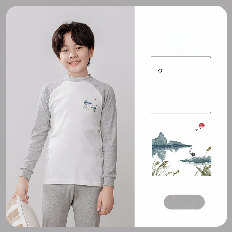 Laste termilise aluskomplekti (ülemine ja alumine) 100% puuvillast, õhuke materjal, pehme viimistlus, sobib sügis- ja talveks, 8-aastastele ja vanematele