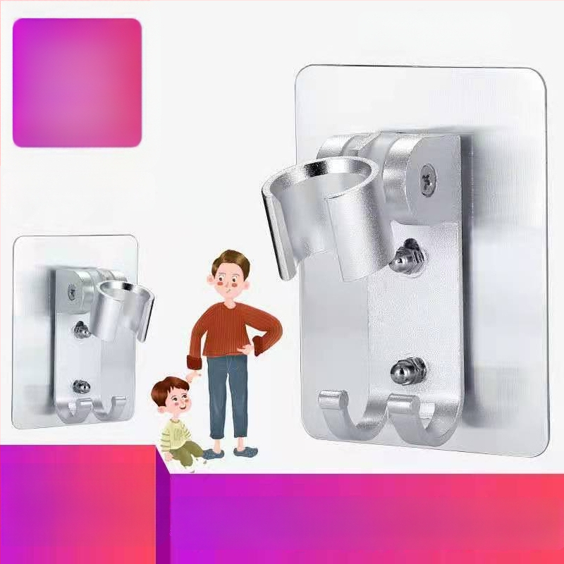 Držiak sprchovej hlavice z vesmírneho hliníka, bez vŕtania, nastaviteľný uhol, prísavné uchytenie na stenu