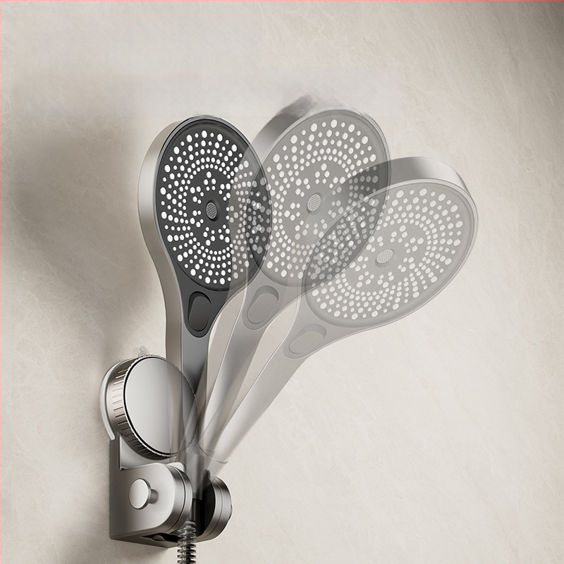 Držiak sprchovej hlavice so sacou podložkou — na stenu, bez vŕtania, ABS materiál, mobilná kúpeľná polica