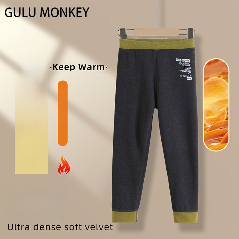 Vaikų termo ilgosios kelnės iš Derong audinio, 90% poliesterio, vidurio juosmens, 3–8 metų amžiui, rudens 2024 įrašas