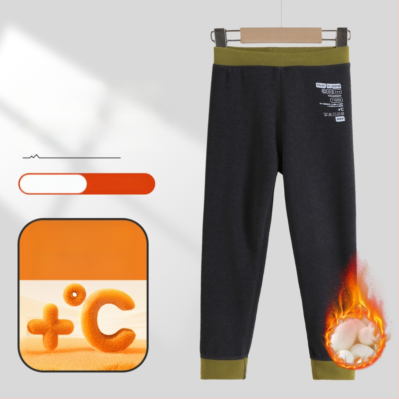 Vaikų termo ilgosios kelnės iš Derong audinio, 90% poliesterio, vidurio juosmens, 3–8 metų amžiui, rudens 2024 įrašas
