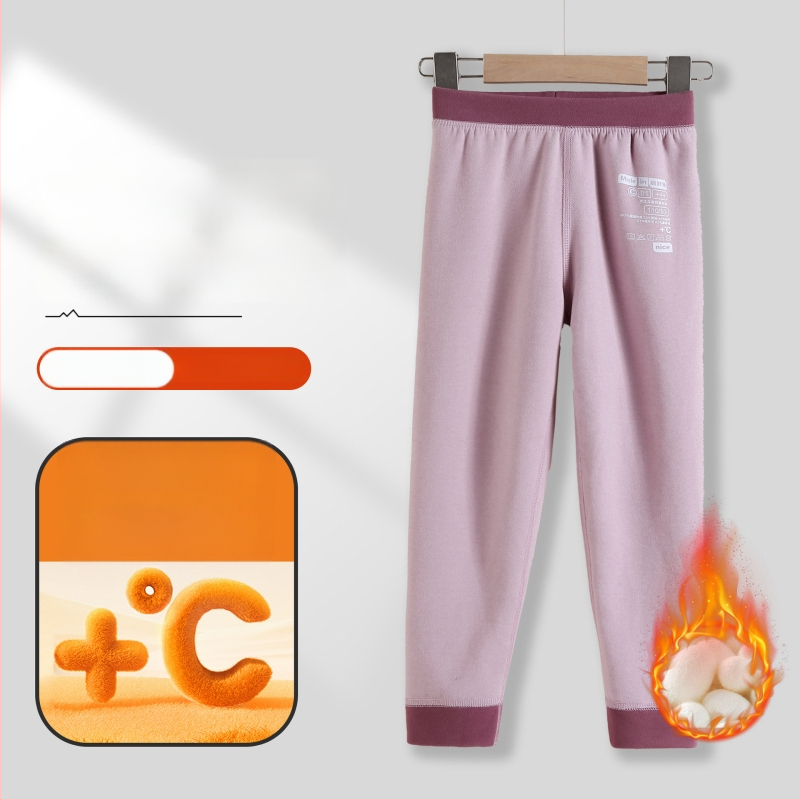 Vaikų termo ilgosios kelnės iš Derong audinio, 90% poliesterio, vidurio juosmens, 3–8 metų amžiui, rudens 2024 įrašas