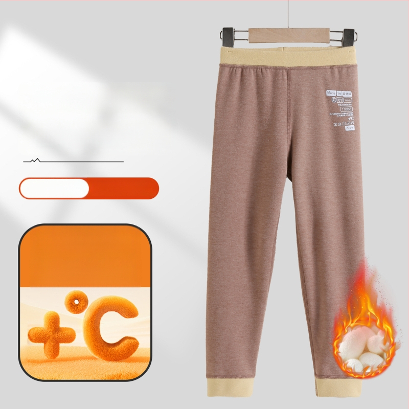 Vaikų termo ilgosios kelnės iš Derong audinio, 90% poliesterio, vidurio juosmens, 3–8 metų amžiui, rudens 2024 įrašas