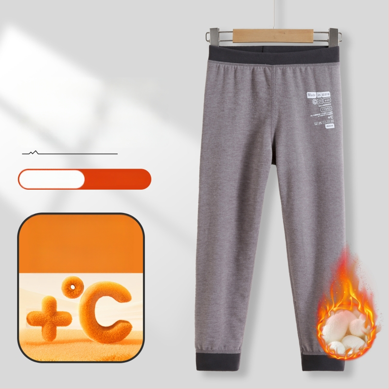 Vaikų termo ilgosios kelnės iš Derong audinio, 90% poliesterio, vidurio juosmens, 3–8 metų amžiui, rudens 2024 įrašas