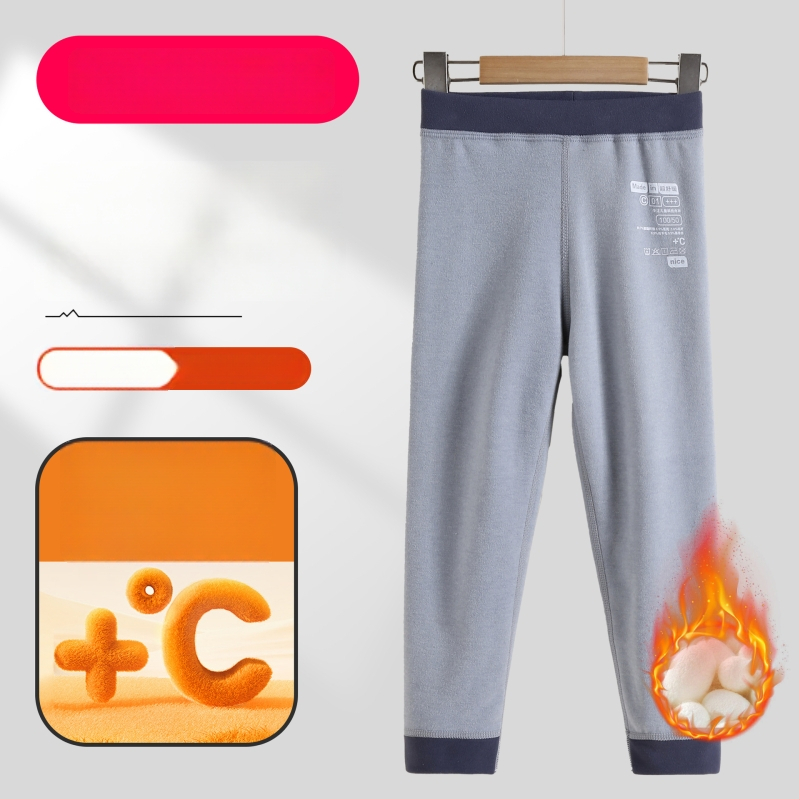 Vaikų termo ilgosios kelnės iš Derong audinio, 90% poliesterio, vidurio juosmens, 3–8 metų amžiui, rudens 2024 įrašas