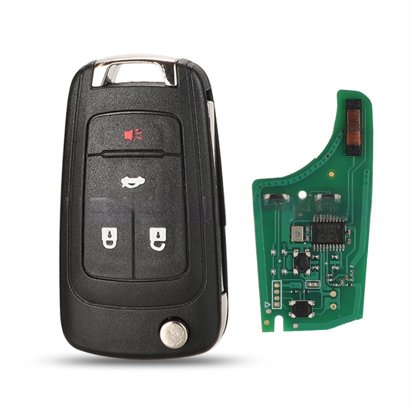 Pakeičiamas nuotolinis raktas Chevrolet Cruze, Buick Regal, Opel – 315/433 MHz, 2–5 mygtukai, PP lustas, korpusas iš ABS + varis
