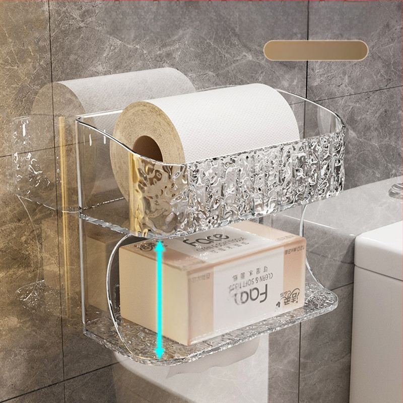 Stenová skrinka do kúpeľne — štvorcová plastová, moderný minimalistický štýl, na toaletný papier, vlhké utierky, hygienické vložky a telefón