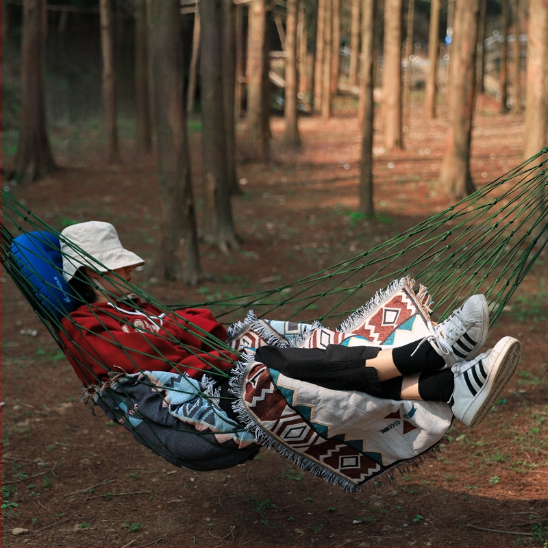 Hike Mount Vonkajší hamak — 10‑väzový hrubý nylonový lan, sieťový povrch, prenosné hojdačkové kreslo, nosnosť 100 kg