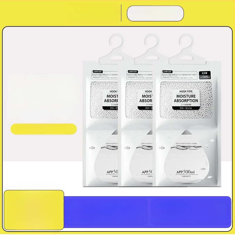 Bamboo rhyme Desikantas maišelis su kalcio chloridu, 200 g, pakabinamas kabliukas, namų drėgmės mažinimo priemonė