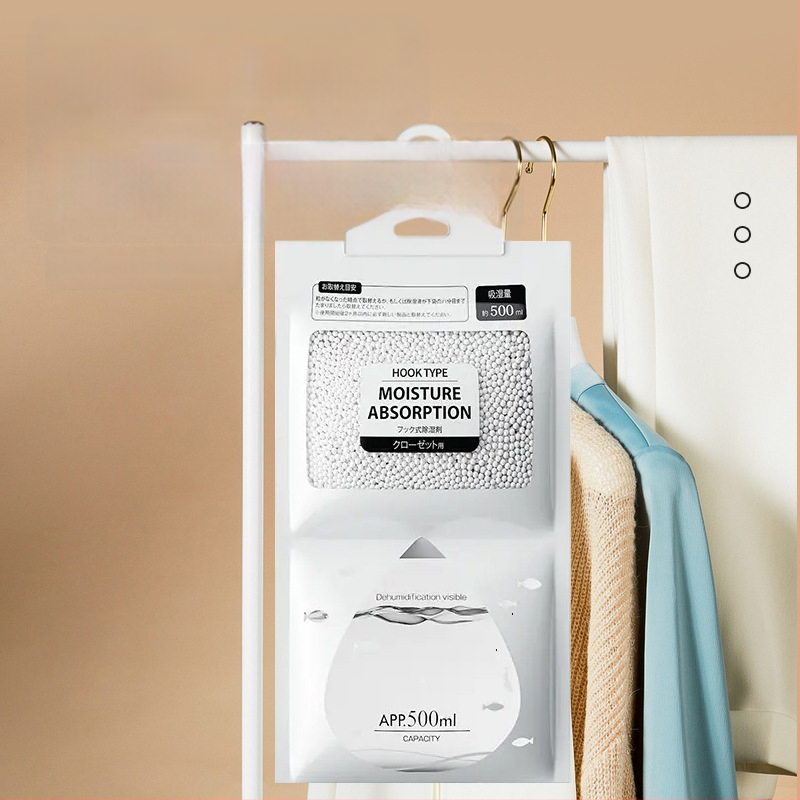 Bamboo rhyme Desikantas maišelis su kalcio chloridu, 200 g, pakabinamas kabliukas, namų drėgmės mažinimo priemonė