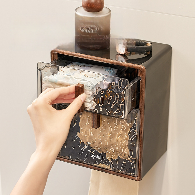 Seinasse paigaldatav vannitoa paberihoidik ja paberi rulli hoidik, veekindel, mitmekülgne, mudel ZJH230912, plastik