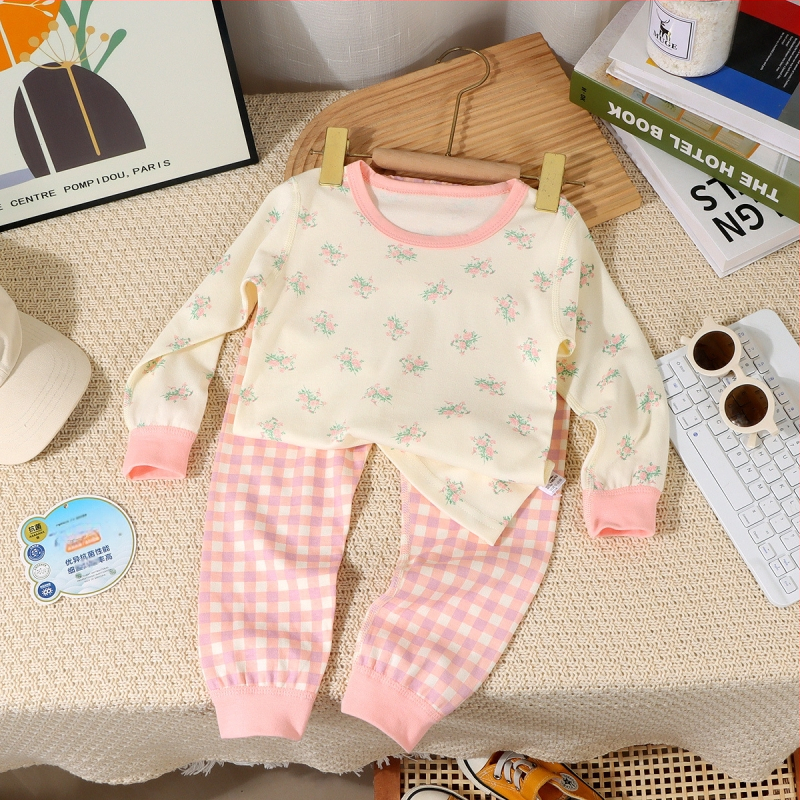 Laste pidžaama komplekt Korea stiilis, 100% puuvill, unisex, lastele 3–8 aasta, kerge, antibakteriaalne, loomade ja karikatuuride mustriga