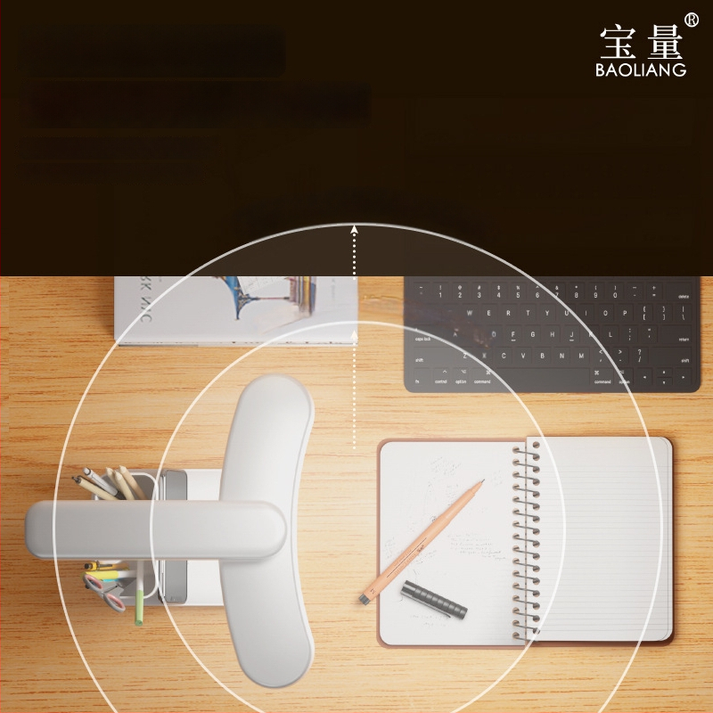 Kõver LED laualamp täis spektriga, silmade kaitseks, kokkupandav, sisseehitatud liitiumakuga, puutetundlik lüliti