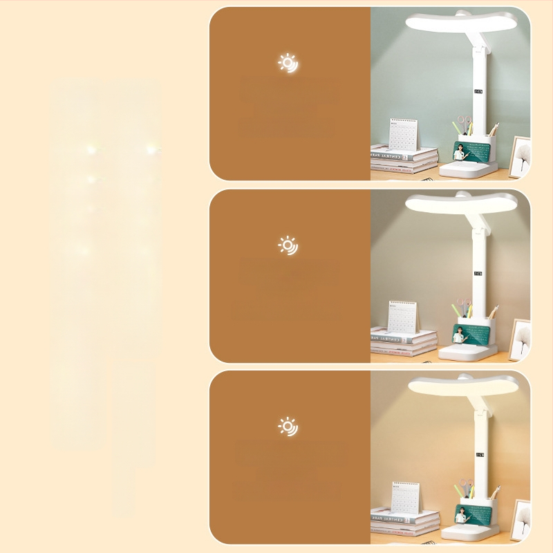 Kõver LED laualamp täis spektriga, silmade kaitseks, kokkupandav, sisseehitatud liitiumakuga, puutetundlik lüliti