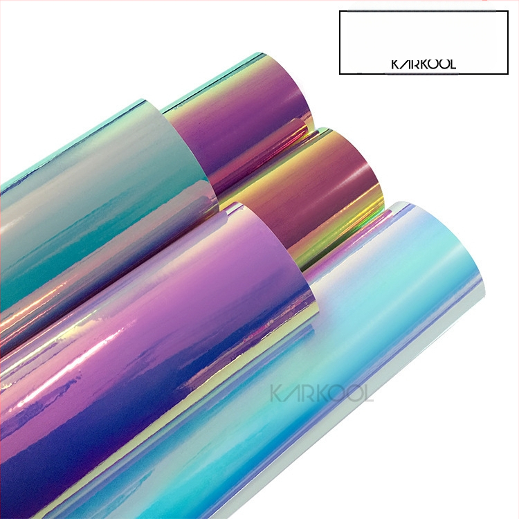 Auto kere värvimise kile Rainbow elektroplaatimise efektiga, PVC isekleepuv, kohandatav, kleepimine