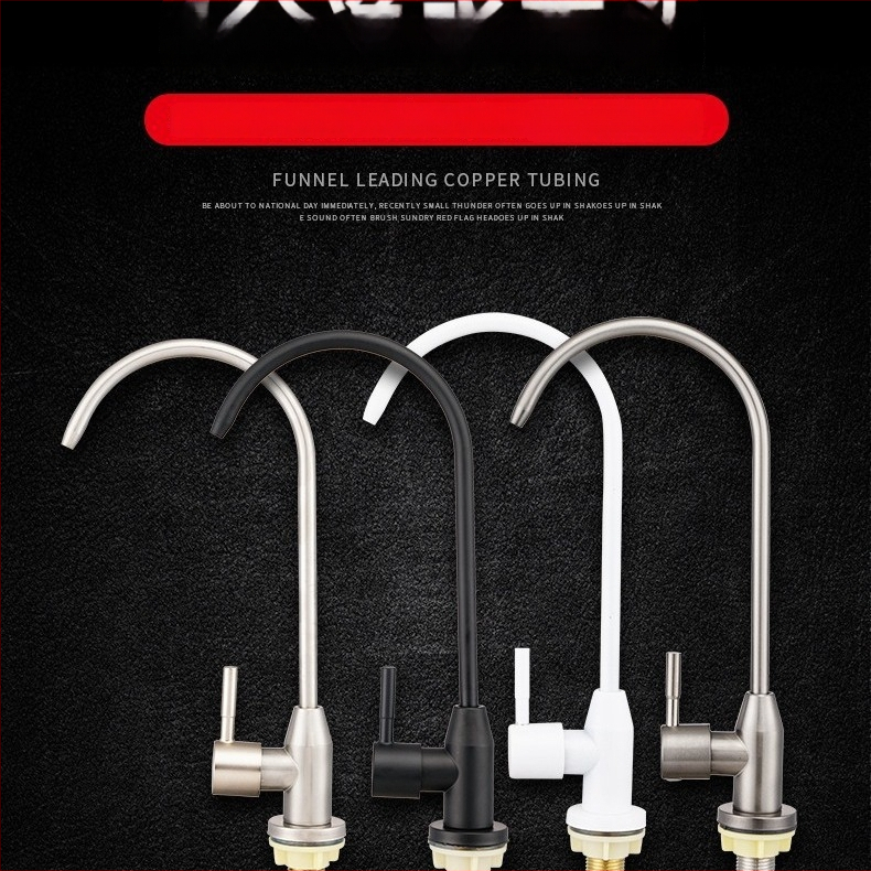 Gooseneck virtuvės vandens valymo čiaupas, nerūdijantis plienas, modelis 6394, 1,63 MPa, 4 taškai įv./išv., keraminis diskinis vožtuvas