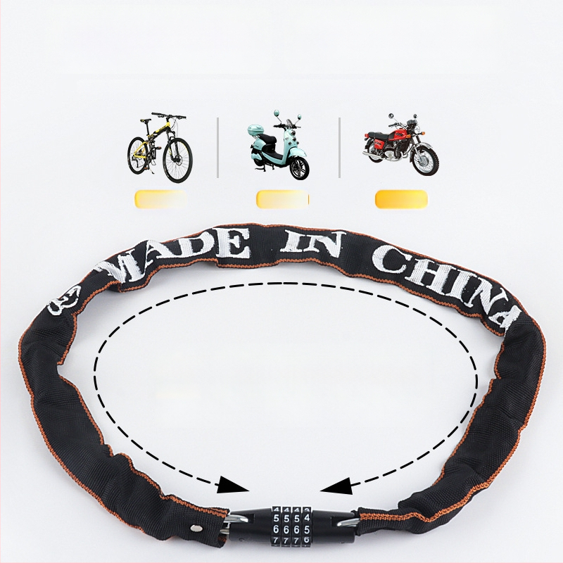 4 skaitmenų slaptažodžio dviračio grandinės užraktas, nešiojamas, iš lydinio plieno, svoris 450 g