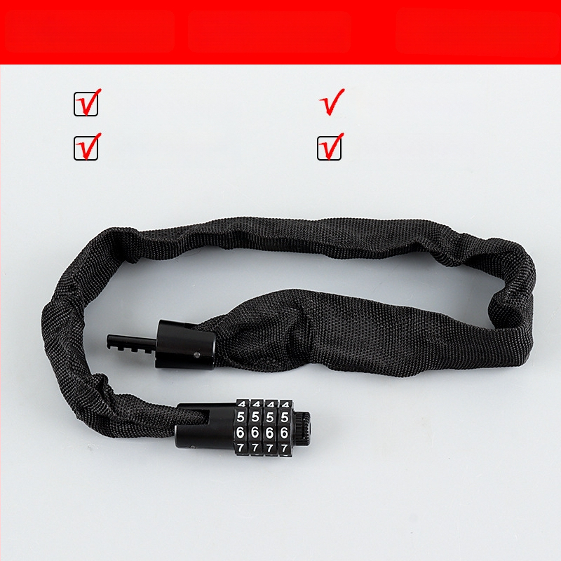 4 skaitmenų slaptažodžio dviračio grandinės užraktas, nešiojamas, iš lydinio plieno, svoris 450 g