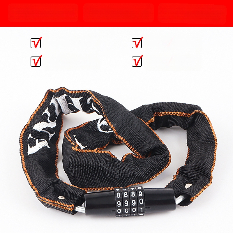 4 skaitmenų slaptažodžio dviračio grandinės užraktas, nešiojamas, iš lydinio plieno, svoris 450 g