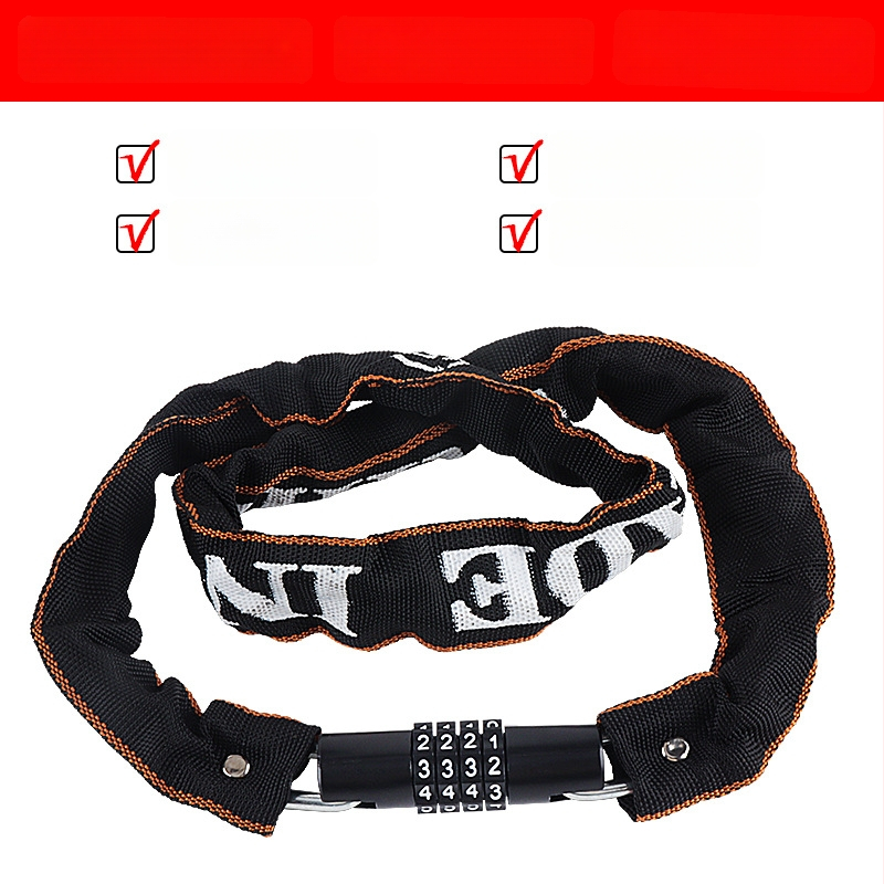 4 skaitmenų slaptažodžio dviračio grandinės užraktas, nešiojamas, iš lydinio plieno, svoris 450 g