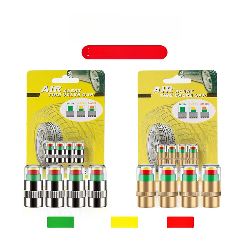 Riepu spiediena brīdinājuma vāciņš – 4 gab., 2,4 BAR vara kodols, materiāls: plastmasas kodols + vara kodols